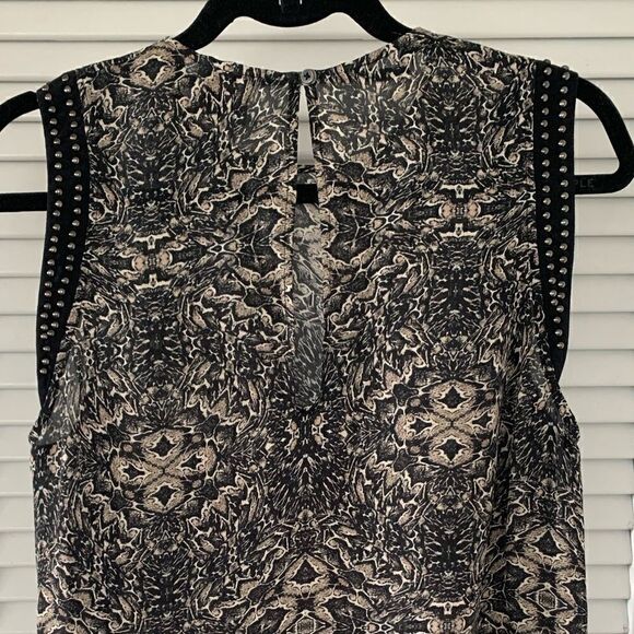 Haute Hippie Silk Snake Print Studded Top - Picture 4 of 6